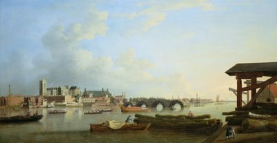 De bouw van Westminster Bridge door Samuel Scott